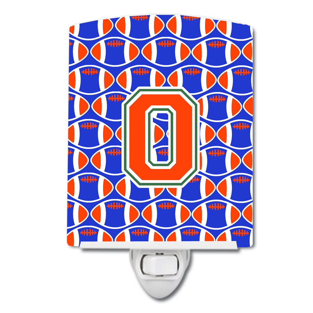 Letter O Football Green, Blue and Orange Ceramic Night Light CJ1083-OCNL - the-store.com