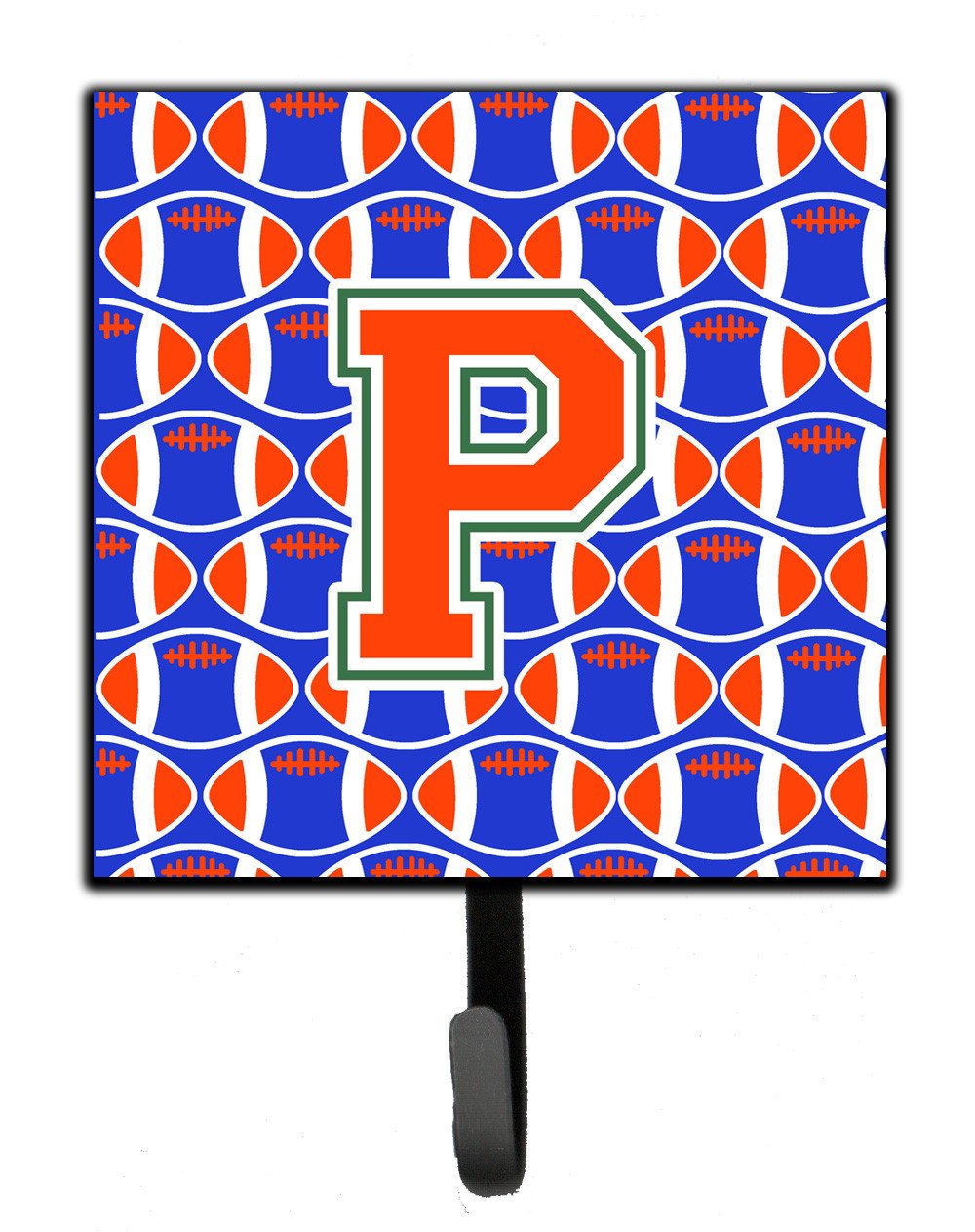 Letter P Football Green, Blue and Orange Leash or Key Holder CJ1083-PSH4 by Caroline's Treasures