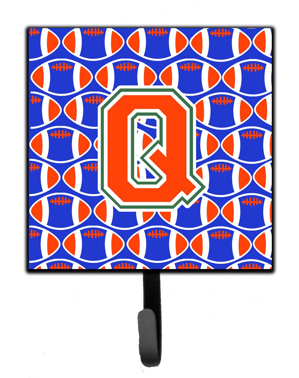 Letter Q Football Green, Blue and Orange Leash or Key Holder CJ1083-QSH4 by Caroline's Treasures