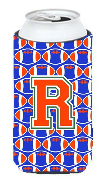 Letter R Football Green, Blue and Orange Tall Boy Beverage Insulator Hugger CJ1083-RTBC by Caroline's Treasures