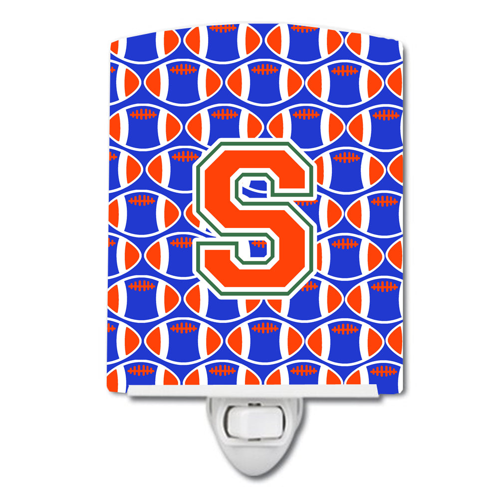 Letter S Football Green, Blue and Orange Ceramic Night Light CJ1083-SCNL - the-store.com