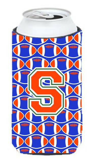 Letter S Football Green, Blue and Orange Tall Boy Beverage Insulator Hugger CJ1083-STBC by Caroline's Treasures