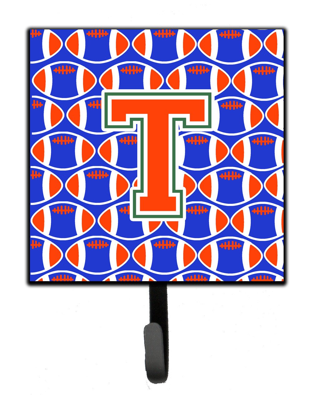 Letter T Football Green, Blue and Orange Leash or Key Holder CJ1083-TSH4 by Caroline's Treasures