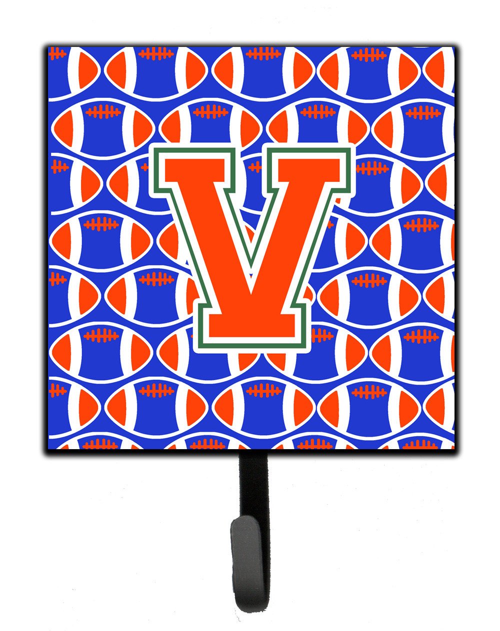 Letter V Football Green, Blue and Orange Leash or Key Holder CJ1083-VSH4 by Caroline's Treasures