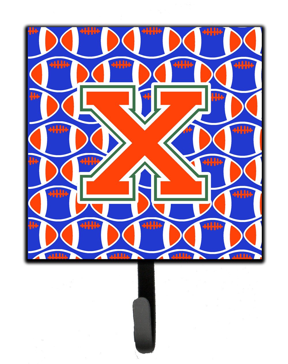 Letter X Football Green, Blue and Orange Leash or Key Holder CJ1083-XSH4 by Caroline's Treasures