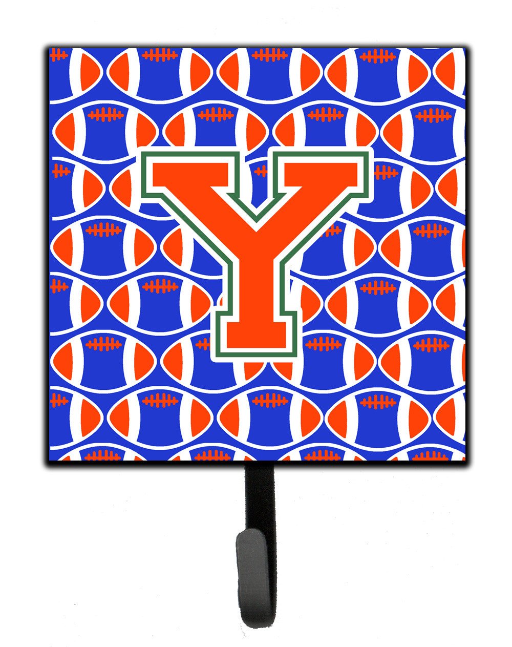 Letter Y Football Green, Blue and Orange Leash or Key Holder CJ1083-YSH4 by Caroline&#39;s Treasures