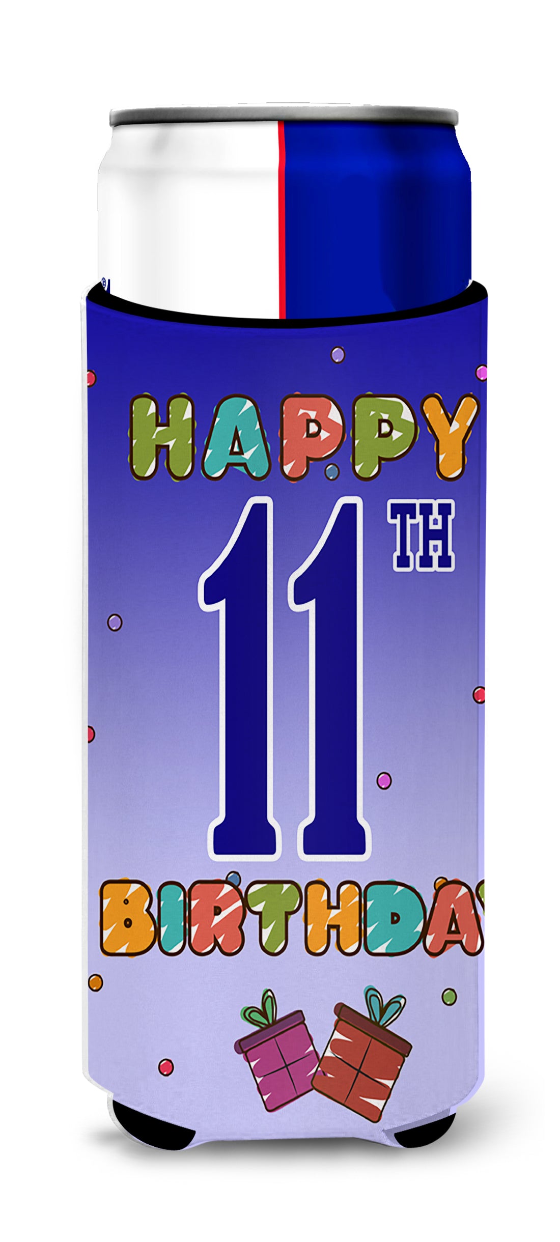 Happy 11th Birthday Ultra Beverage Insulators for slim cans CJ1102MUK  the-store.com.