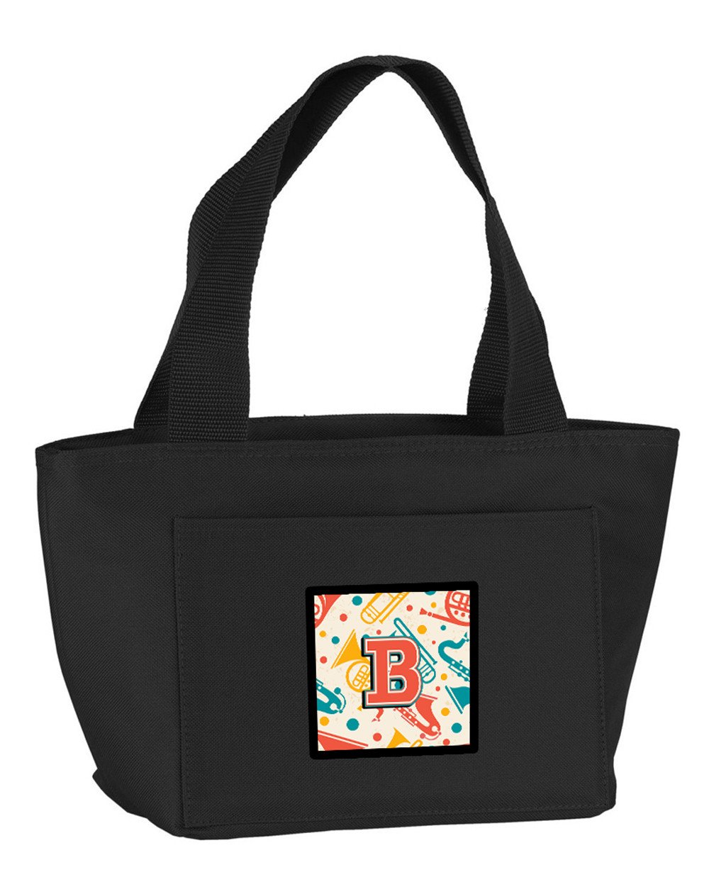 Letter B Retro Teal Orange Musical Instruments Initial Lunch Bag CJ2001-BBK-8808 by Caroline's Treasures