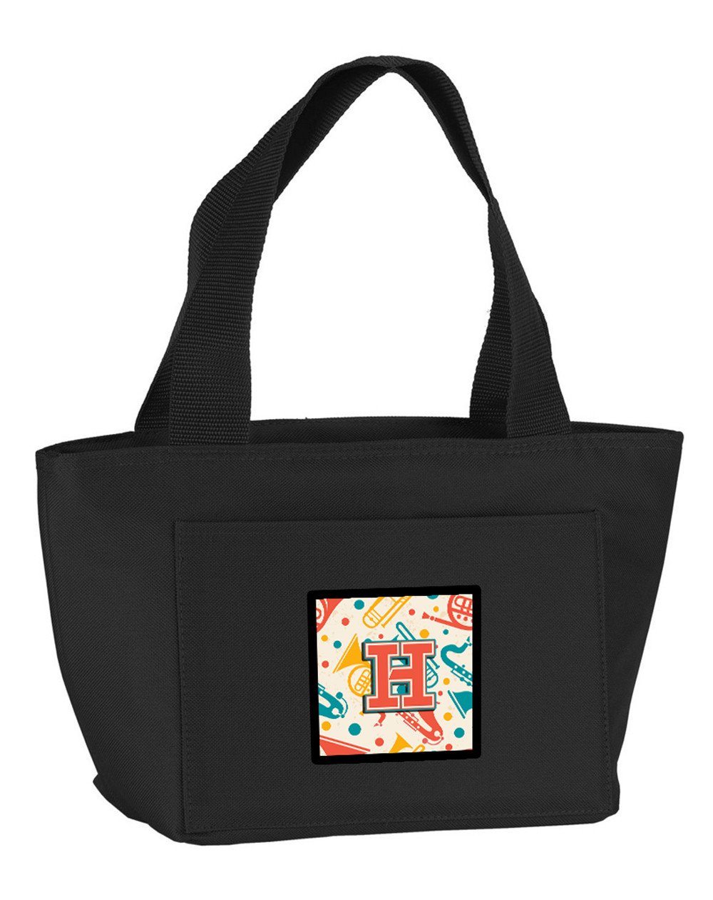 Letter H Retro Teal Orange Musical Instruments Initial Lunch Bag CJ2001-HBK-8808 by Caroline's Treasures