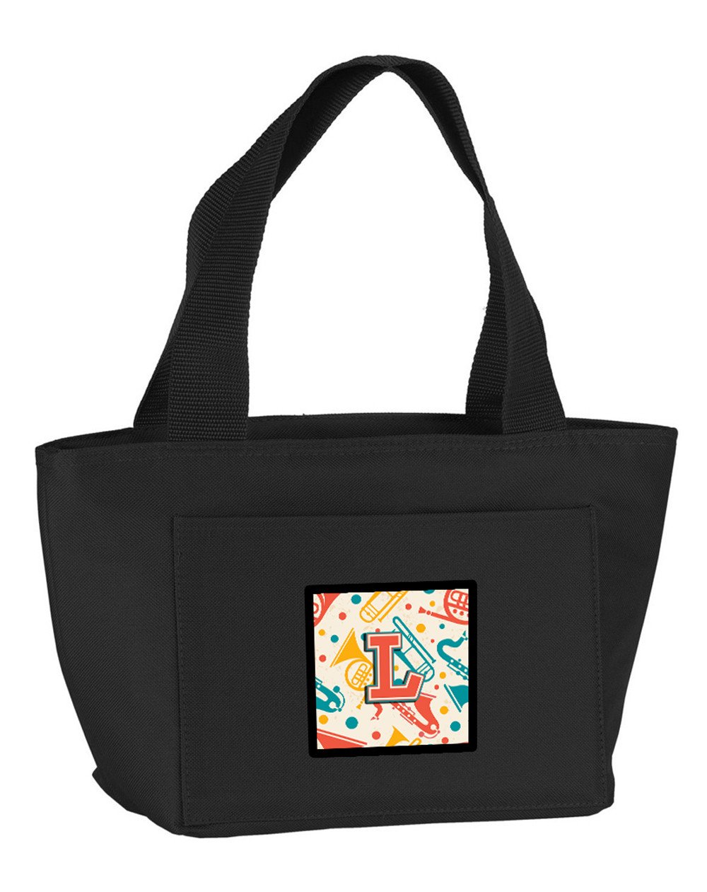 Letter L Retro Teal Orange Musical Instruments Initial Lunch Bag CJ2001-LBK-8808 by Caroline's Treasures