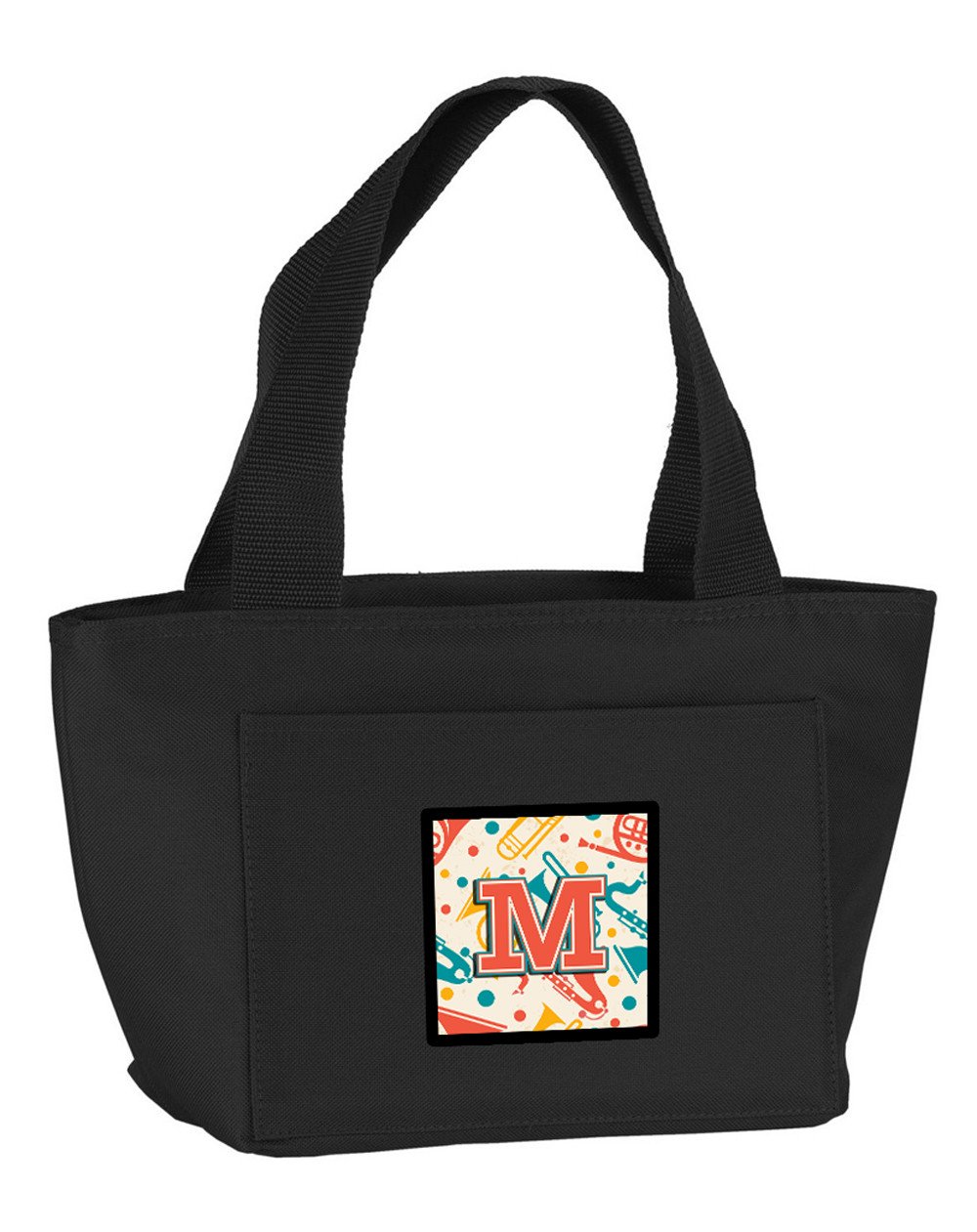 Letter M Retro Teal Orange Musical Instruments Initial Lunch Bag CJ2001-MBK-8808 by Caroline's Treasures