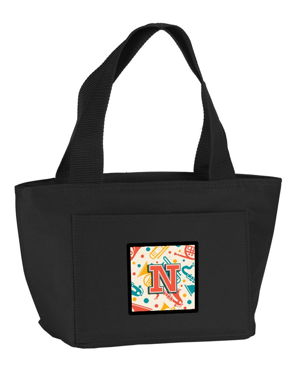 Letter N Retro Teal Orange Musical Instruments Initial Lunch Bag CJ2001-NBK-8808 by Caroline's Treasures