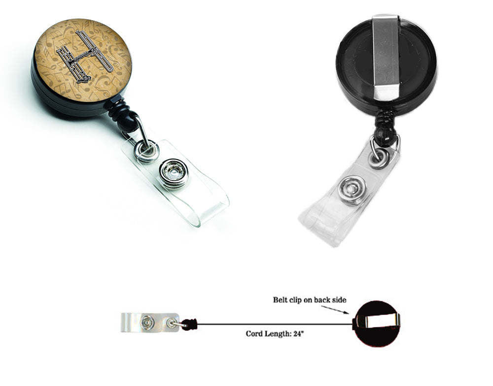 Letter H Musical Instrument Alphabet Retractable Badge Reel CJ2004-HBR  the-store.com.