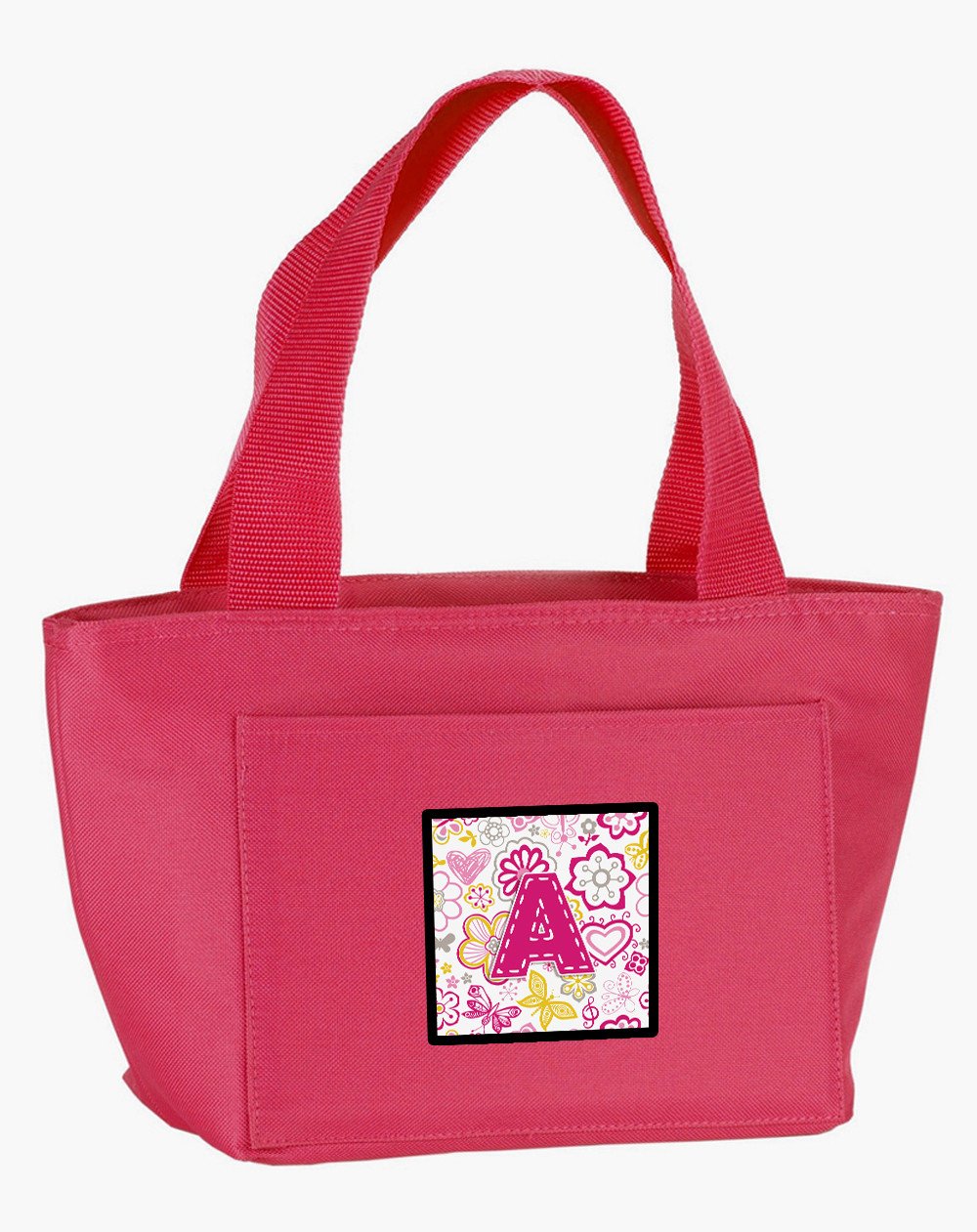 Letter A Flowers and Butterflies Pink Lunch Bag CJ2005-APK-8808 by Caroline&#39;s Treasures