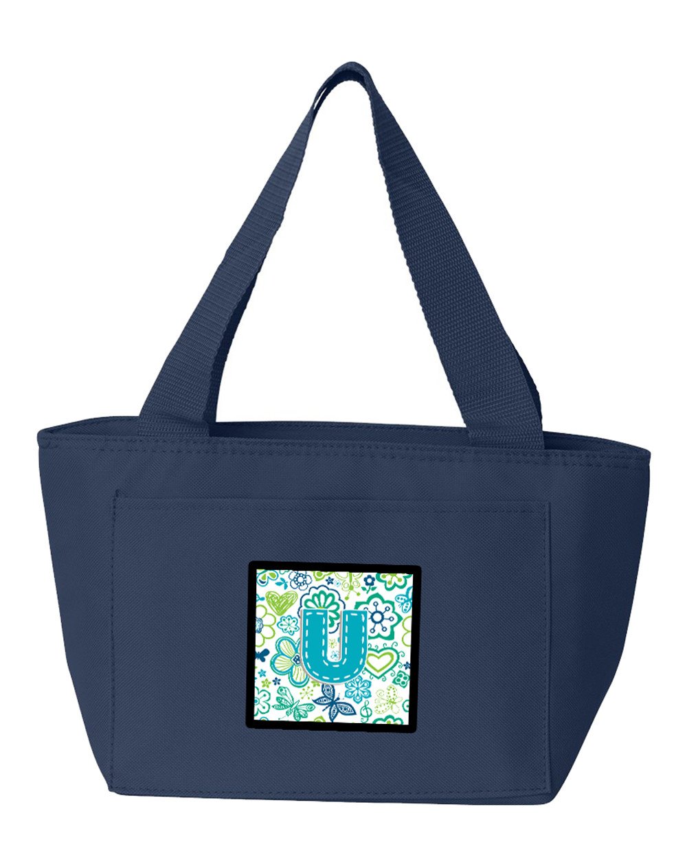 Letter U Flowers and Butterflies Teal Blue Lunch Bag CJ2006-UNA-8808 by Caroline's Treasures