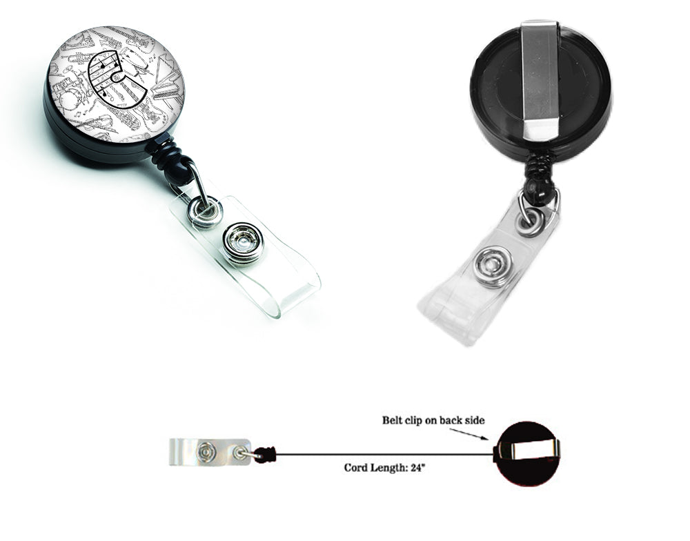 Letter C Musical Note Letters Retractable Badge Reel CJ2007-CBR  the-store.com.