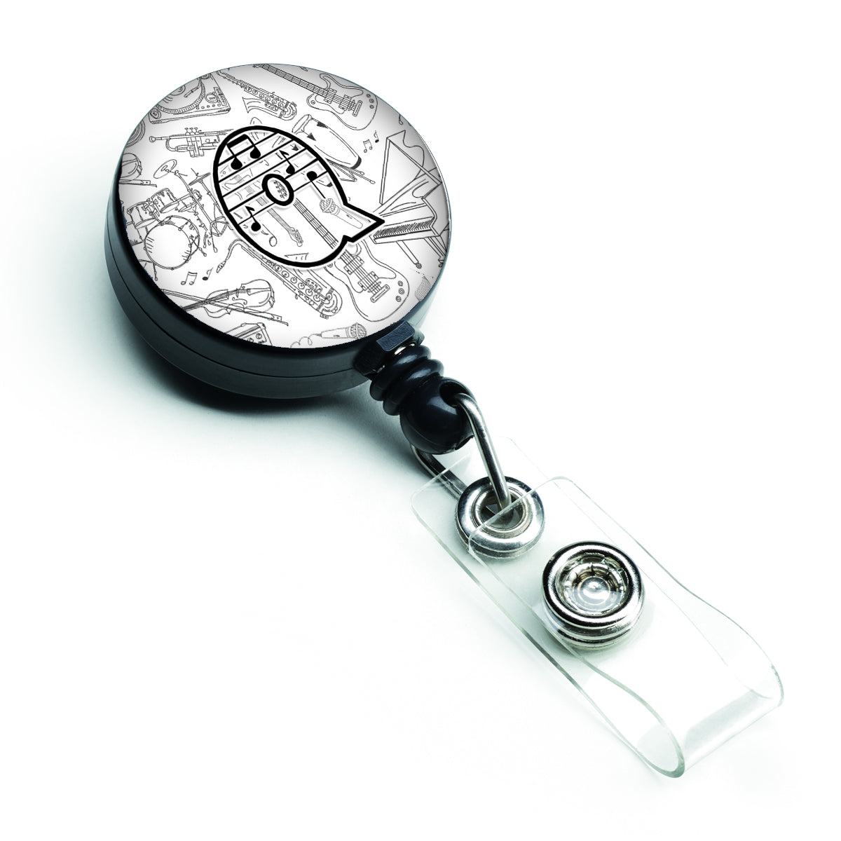 Letter Q Musical Note Letters Retractable Badge Reel CJ2007-QBR  the-store.com.