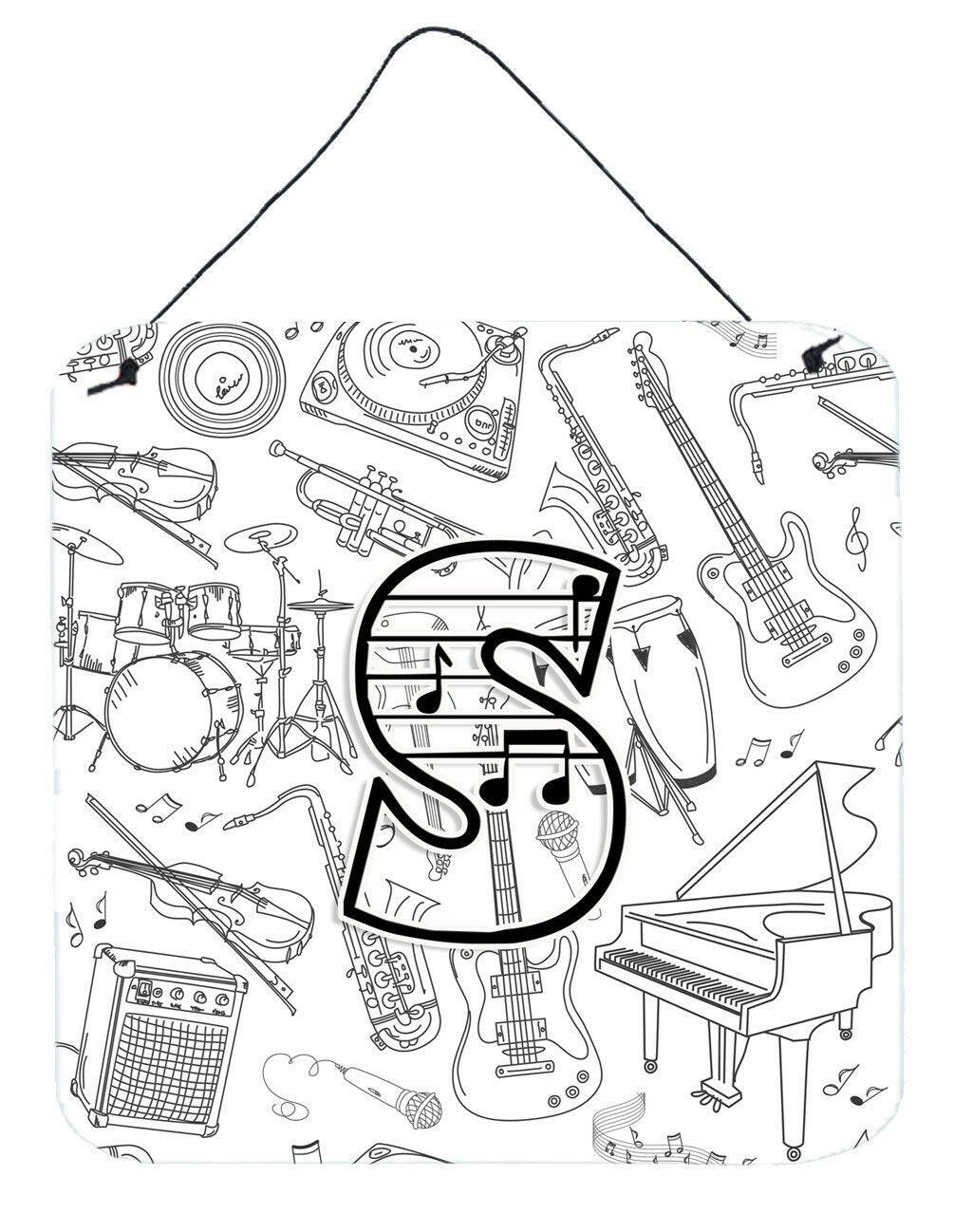 Letter S Musical Note Letters Wall or Door Hanging Prints CJ2007-SDS66 by Caroline's Treasures