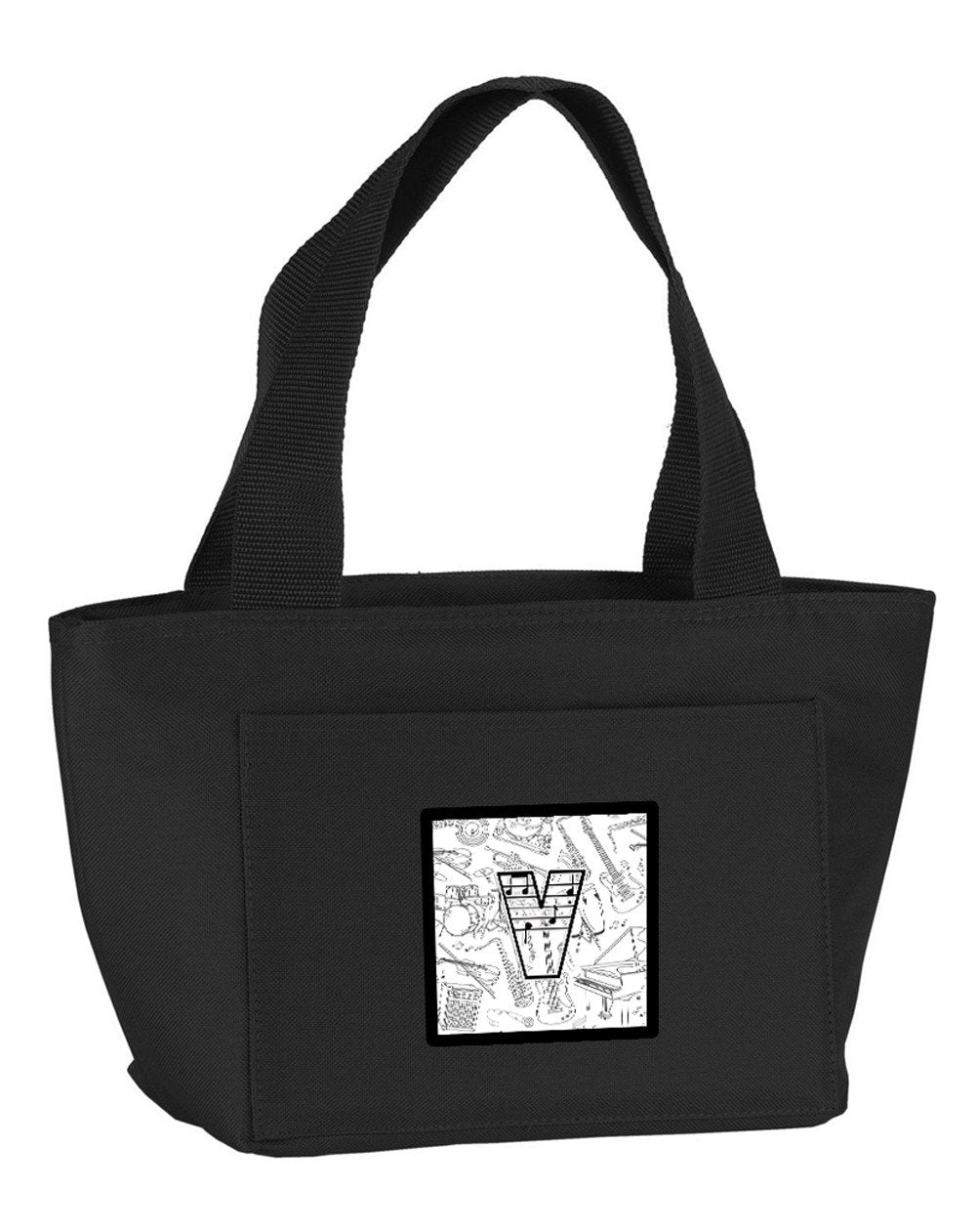 Letter V Musical Note Letters Lunch Bag CJ2007-VBK-8808 by Caroline's Treasures