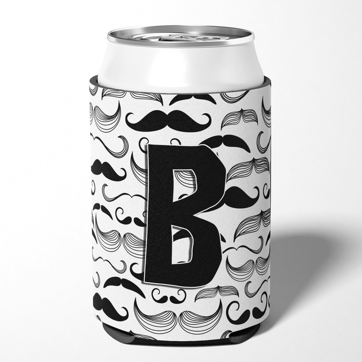 Letter B Moustache Initial Can or Bottle Hugger CJ2009-BCC.