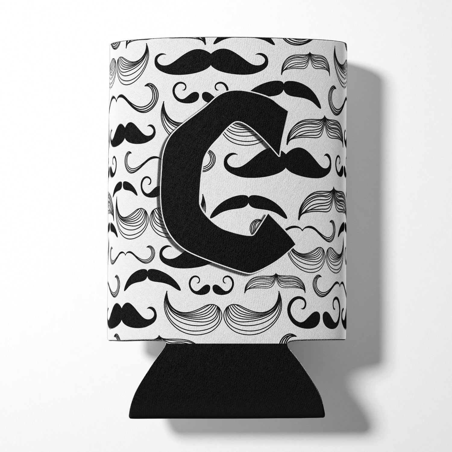 Letter C Moustache Initial Can or Bottle Hugger CJ2009-CCC.