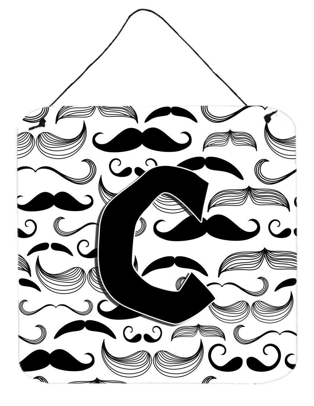 Letter C Moustache Initial Wall or Door Hanging Prints CJ2009-CDS66 by Caroline&#39;s Treasures