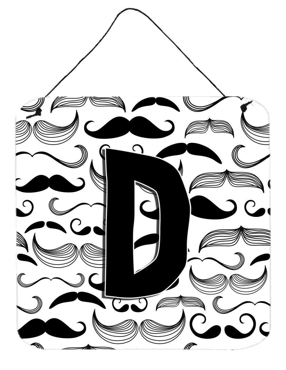 Letter D Moustache Initial Wall or Door Hanging Prints CJ2009-DDS66 by Caroline's Treasures