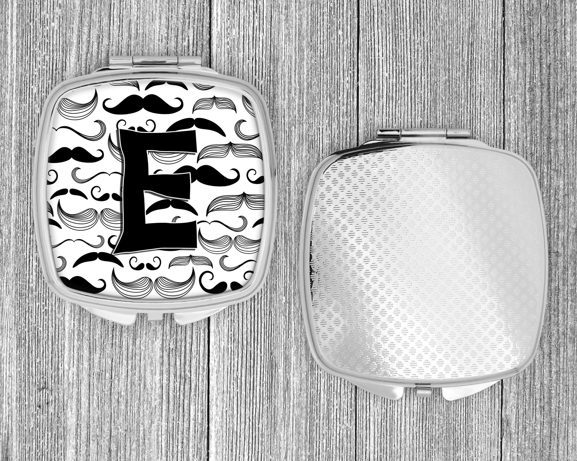 Letter E Moustache Initial Compact Mirror CJ2009-ESCM  the-store.com.