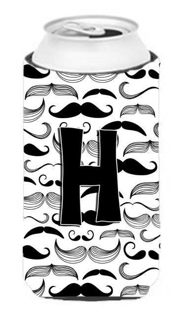 Letter H Moustache Initial Tall Boy Beverage Insulator Hugger CJ2009-HTBC by Caroline's Treasures