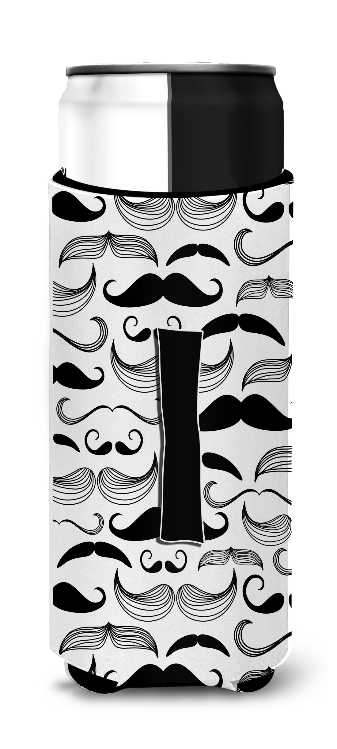 Letter I Moustache Initial Ultra Beverage Insulators for slim cans CJ2009-IMUK.