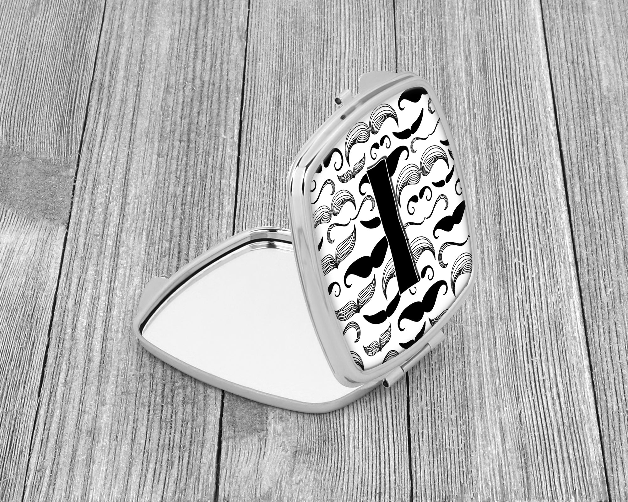 Letter I Moustache Initial Compact Mirror CJ2009-ISCM  the-store.com.