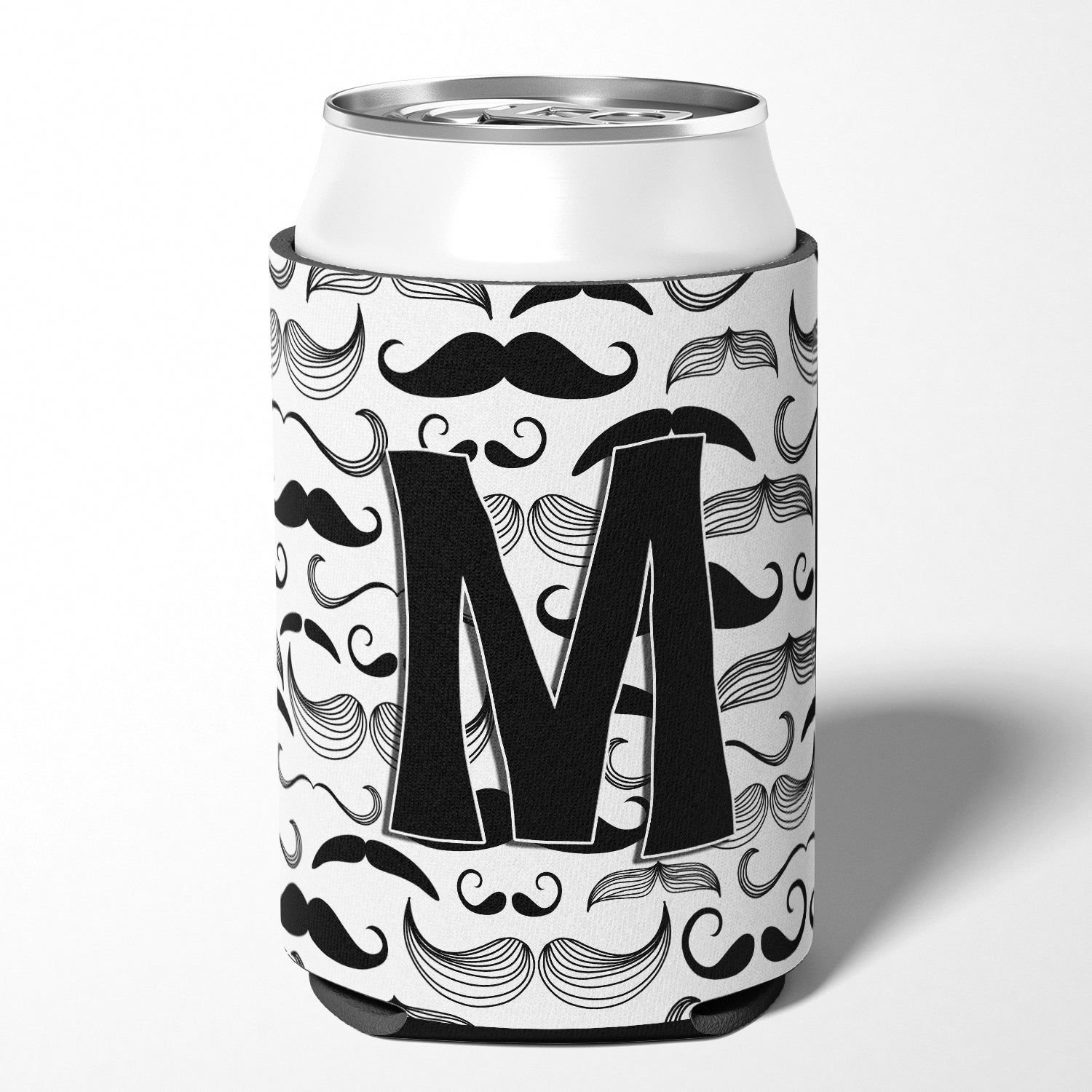 Letter M Moustache Initial Can or Bottle Hugger CJ2009-MCC.