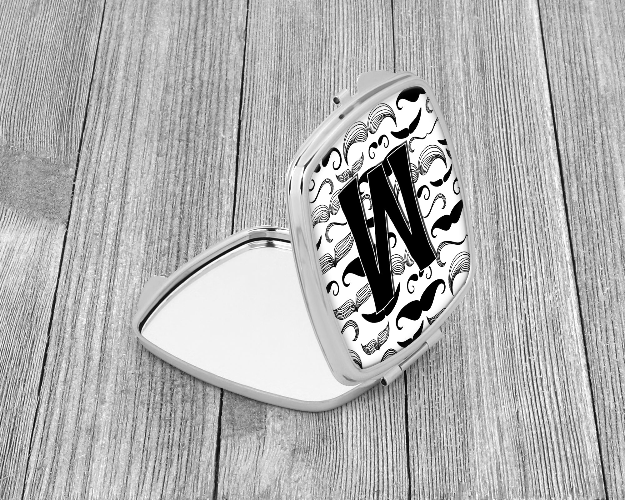 Letter M Moustache Initial Compact Mirror CJ2009-MSCM  the-store.com.