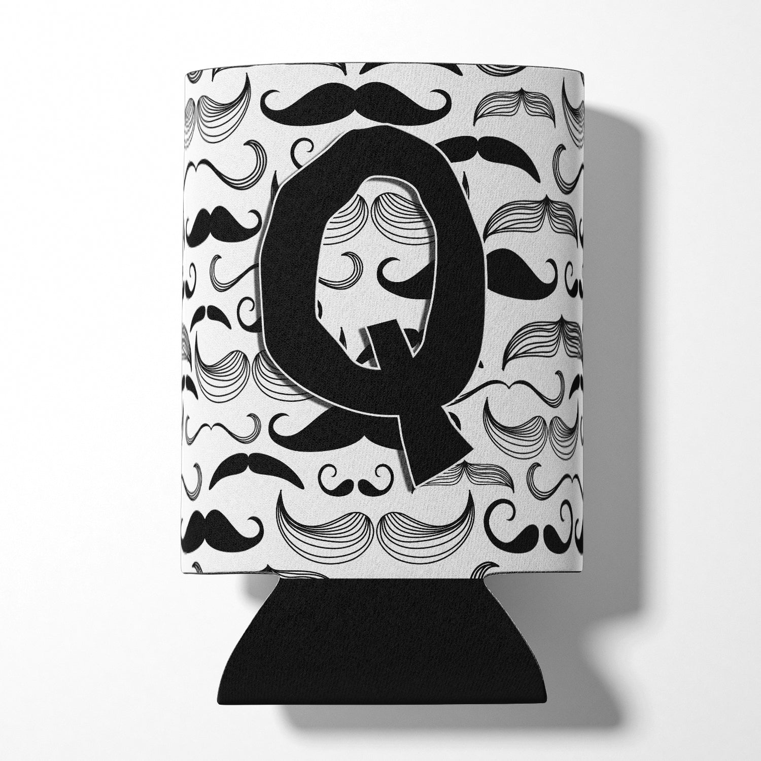 Letter Q Moustache Initial Can or Bottle Hugger CJ2009-QCC.