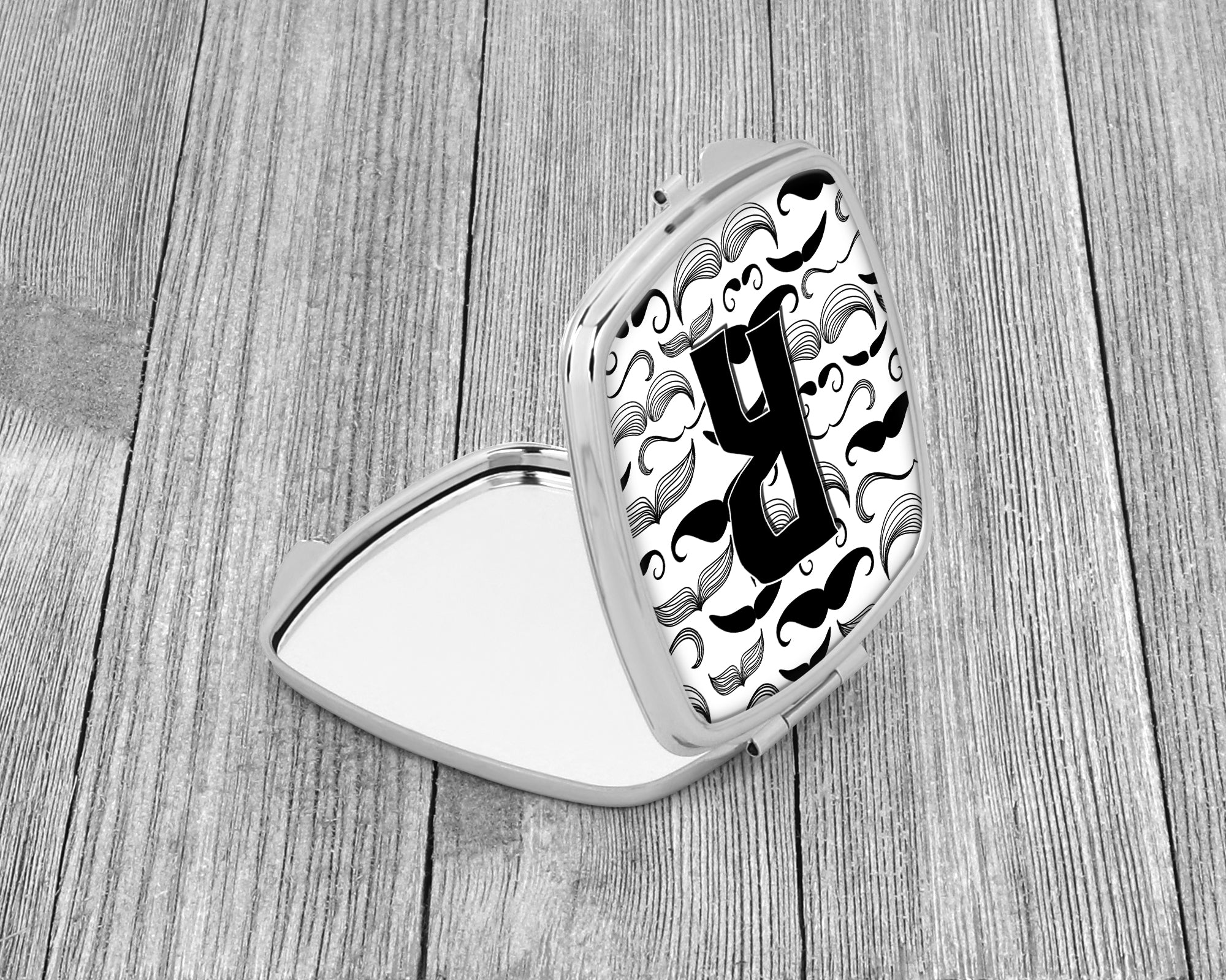 Letter R Moustache Initial Compact Mirror CJ2009-RSCM  the-store.com.