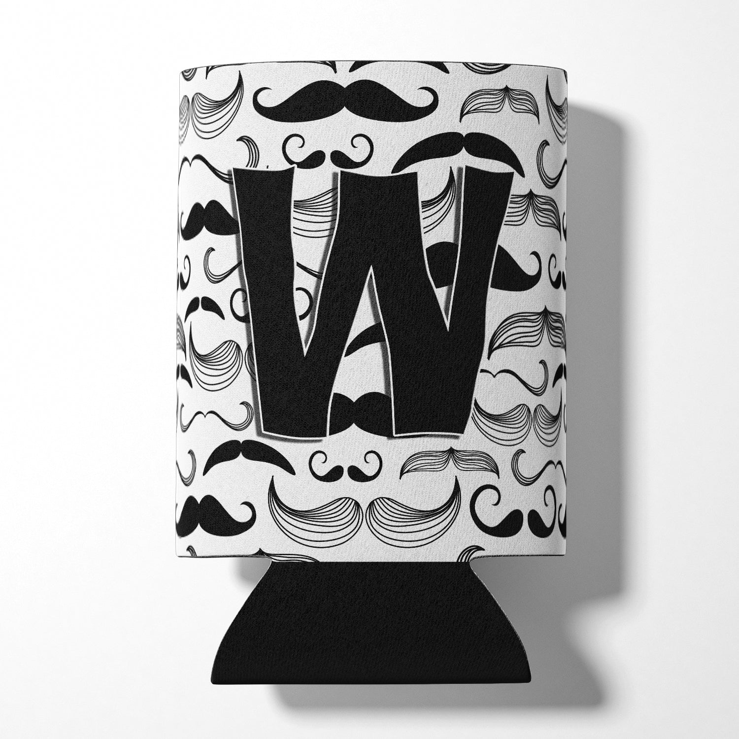 Letter W Moustache Initial Can or Bottle Hugger CJ2009-WCC.