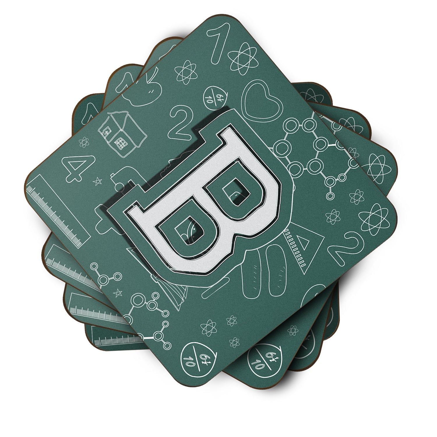 Set of 4 Letter B Back to School Initial Foam Coasters CJ2010-BFC - the-store.com