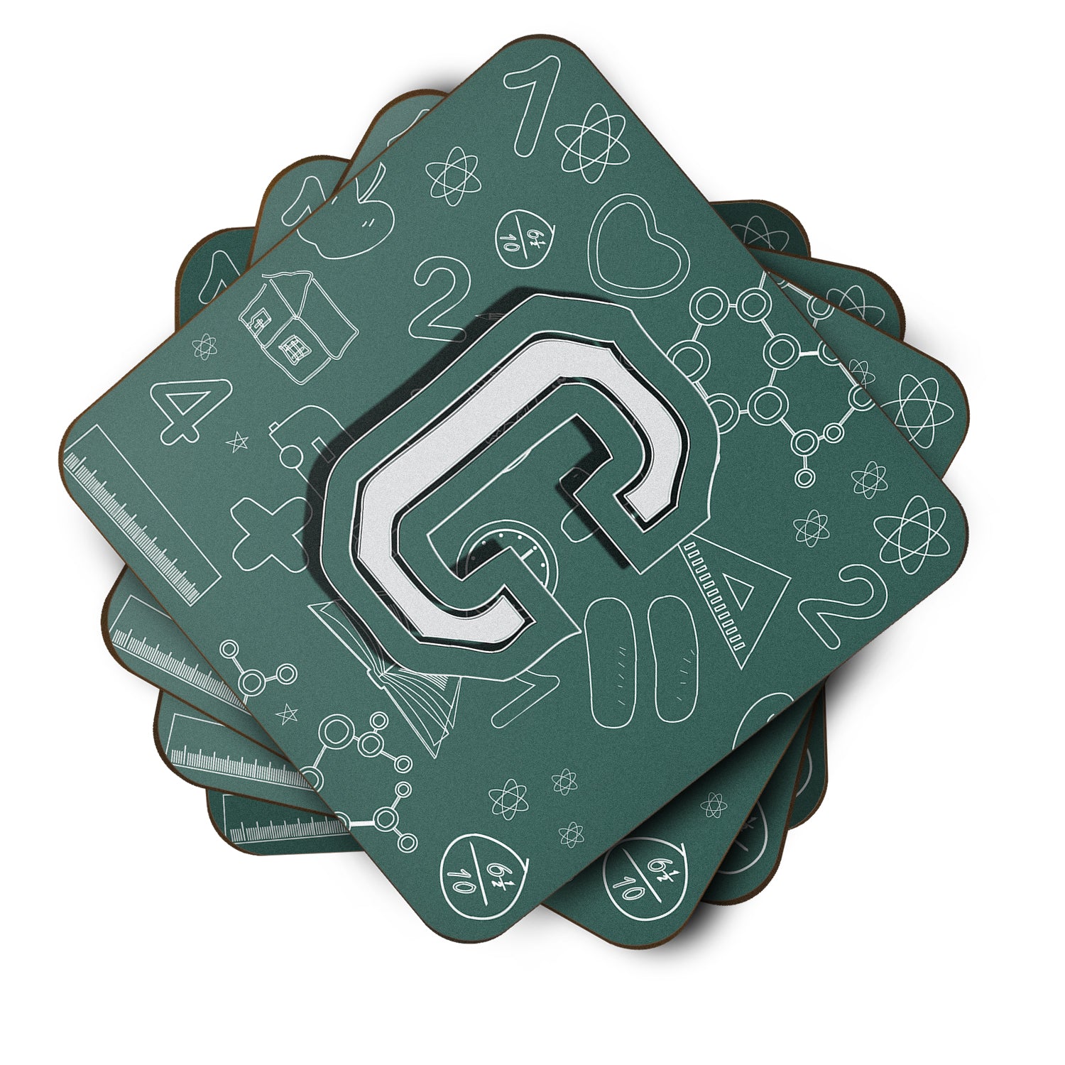 Set of 4 Letter C Back to School Initial Foam Coasters CJ2010-CFC - the-store.com