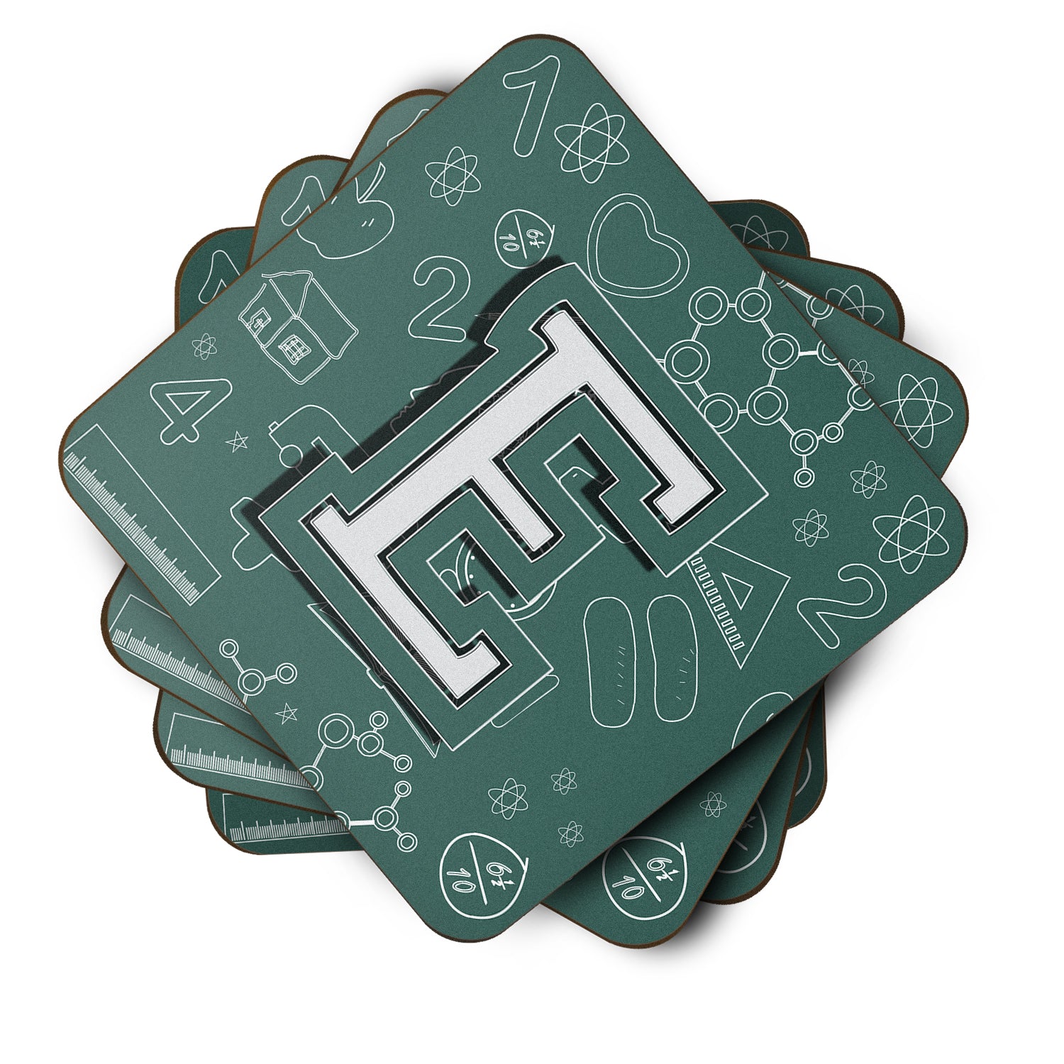 Set of 4 Letter E Back to School Initial Foam Coasters CJ2010-EFC - the-store.com