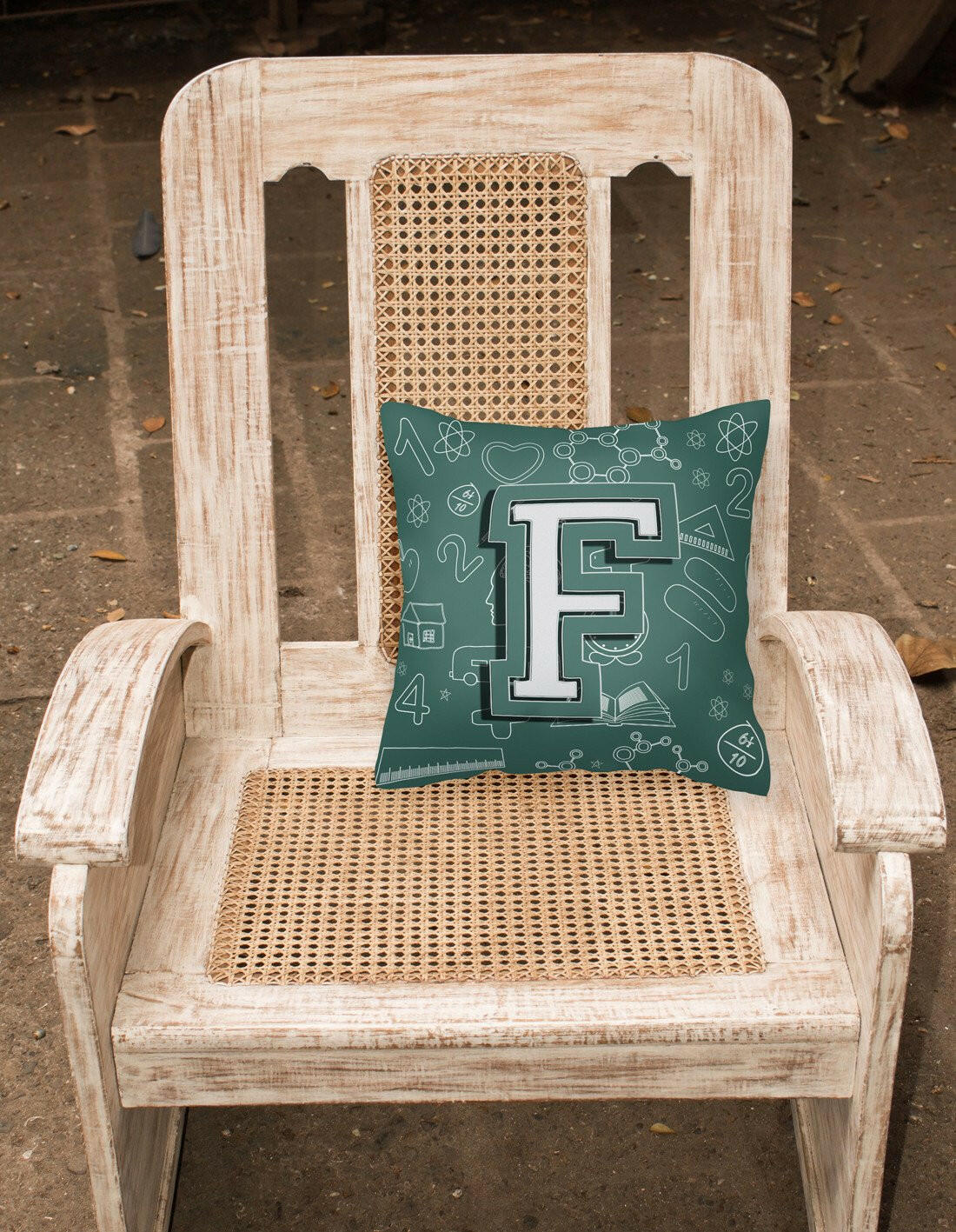 Letter F Back to School Initial Canvas Fabric Decorative Pillow CJ2010-FPW1414 by Caroline's Treasures