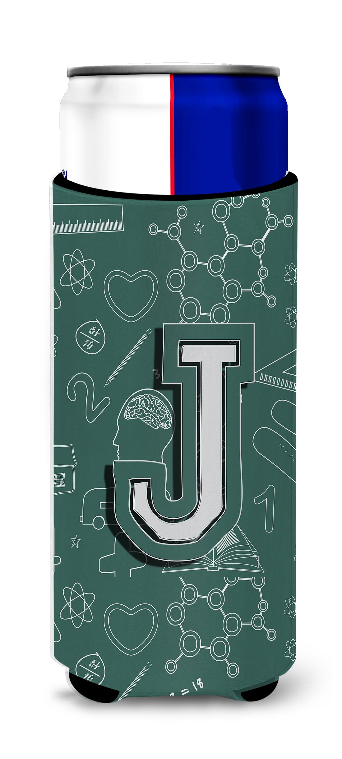 Letter J Back to School Initial Ultra Beverage Insulators for slim cans CJ2010-JMUK.