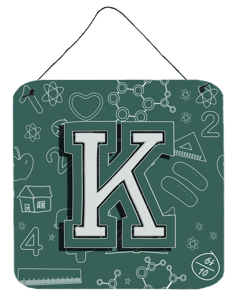 Letter K Back to School Initial Wall or Door Hanging Prints CJ2010-KDS66 by Caroline's Treasures