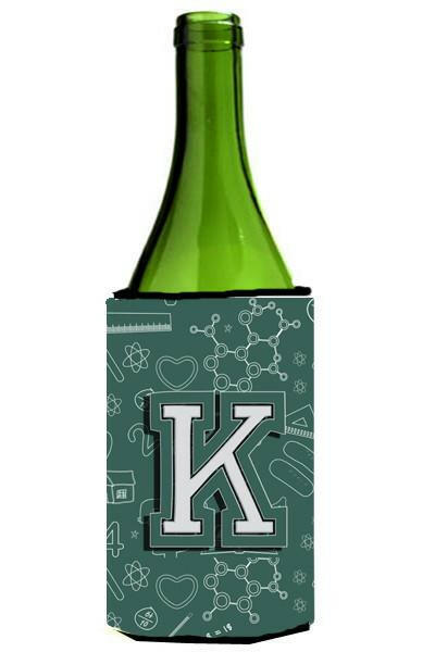 Letter K Back to School Initial Wine Bottle Beverage Insulator Hugger CJ2010-KLITERK by Caroline's Treasures