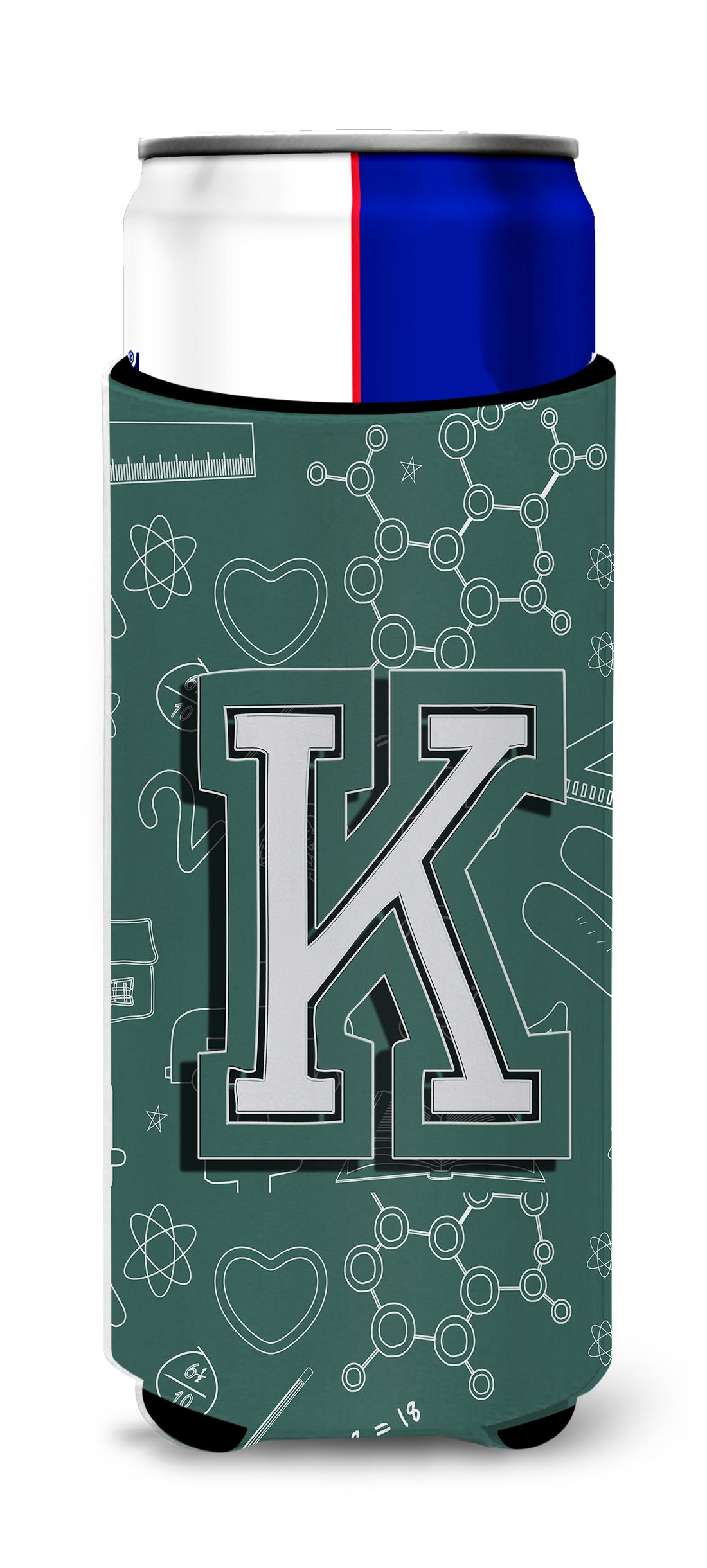 Letter K Back to School Initial Ultra Beverage Insulators for slim cans CJ2010-KMUK.