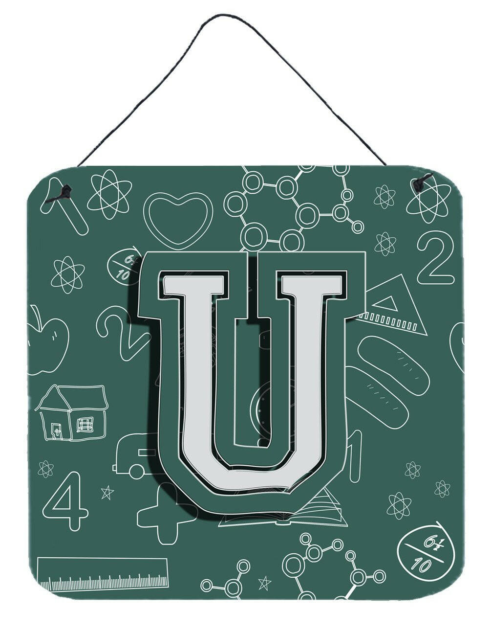 Letter U Back to School Initial Wall or Door Hanging Prints CJ2010-UDS66 by Caroline's Treasures