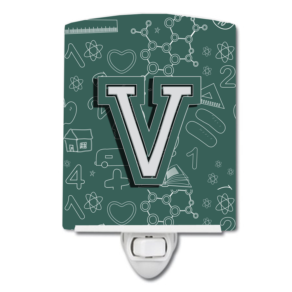 Letter V Back to School Initial Ceramic Night Light CJ2010-VCNL - the-store.com