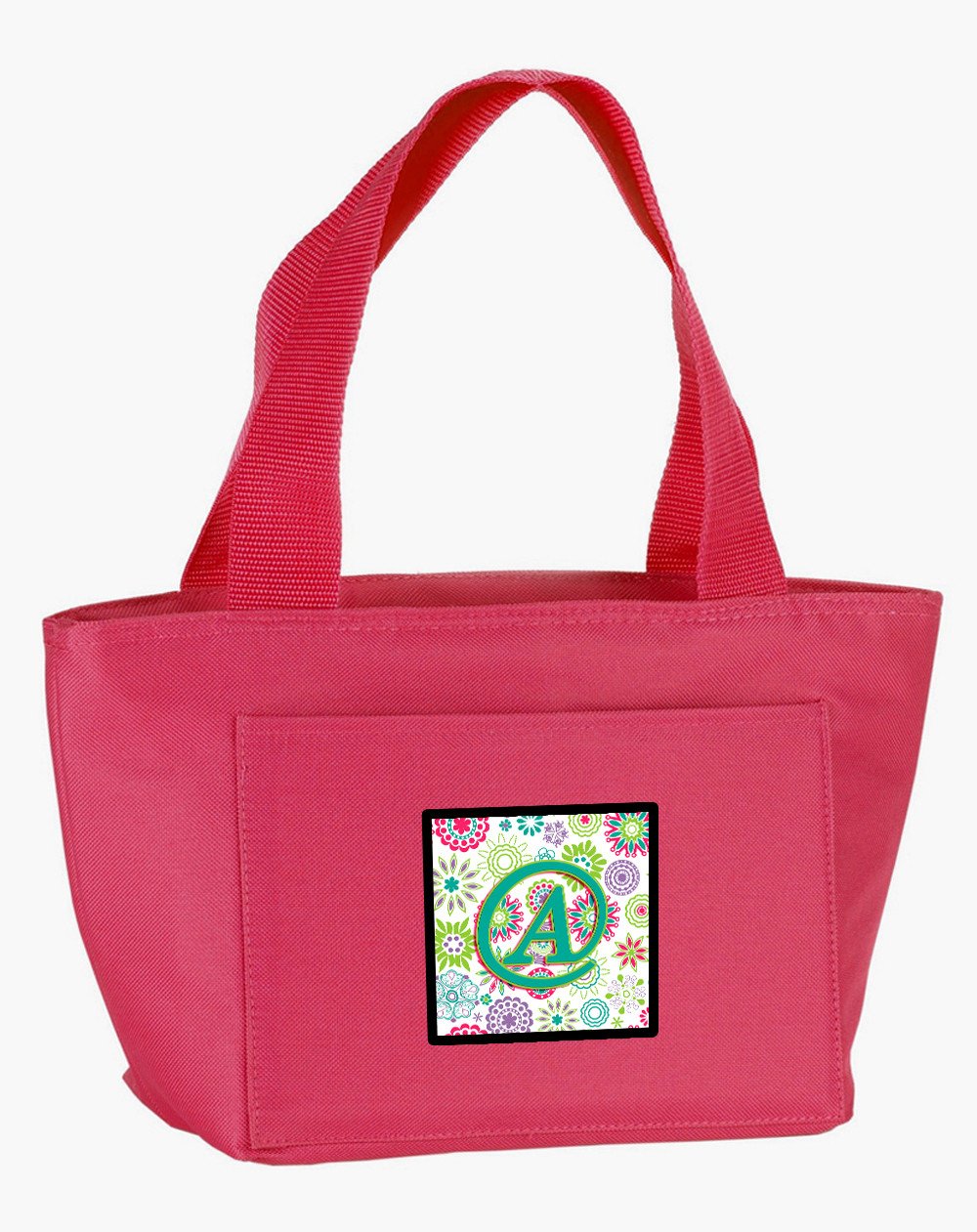 Letter A Flowers Pink Teal Green Initial Lunch Bag CJ2011-APK-8808 by Caroline's Treasures