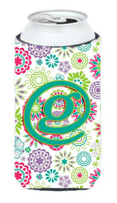 Letter G Flowers Pink Teal Green Initial Tall Boy Beverage Insulator Hugger CJ2011-GTBC by Caroline&#39;s Treasures