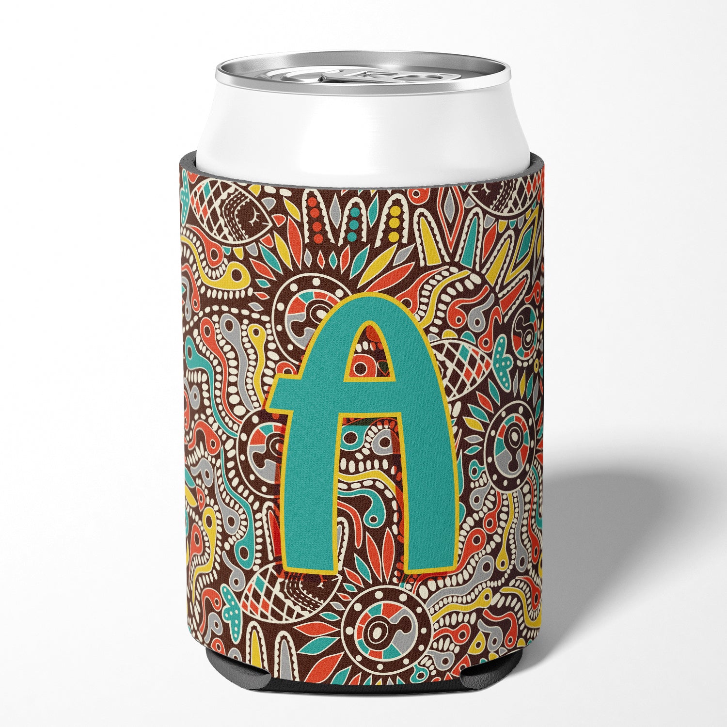 Letter A Retro Tribal Alphabet Initial Can or Bottle Hugger CJ2013-ACC.