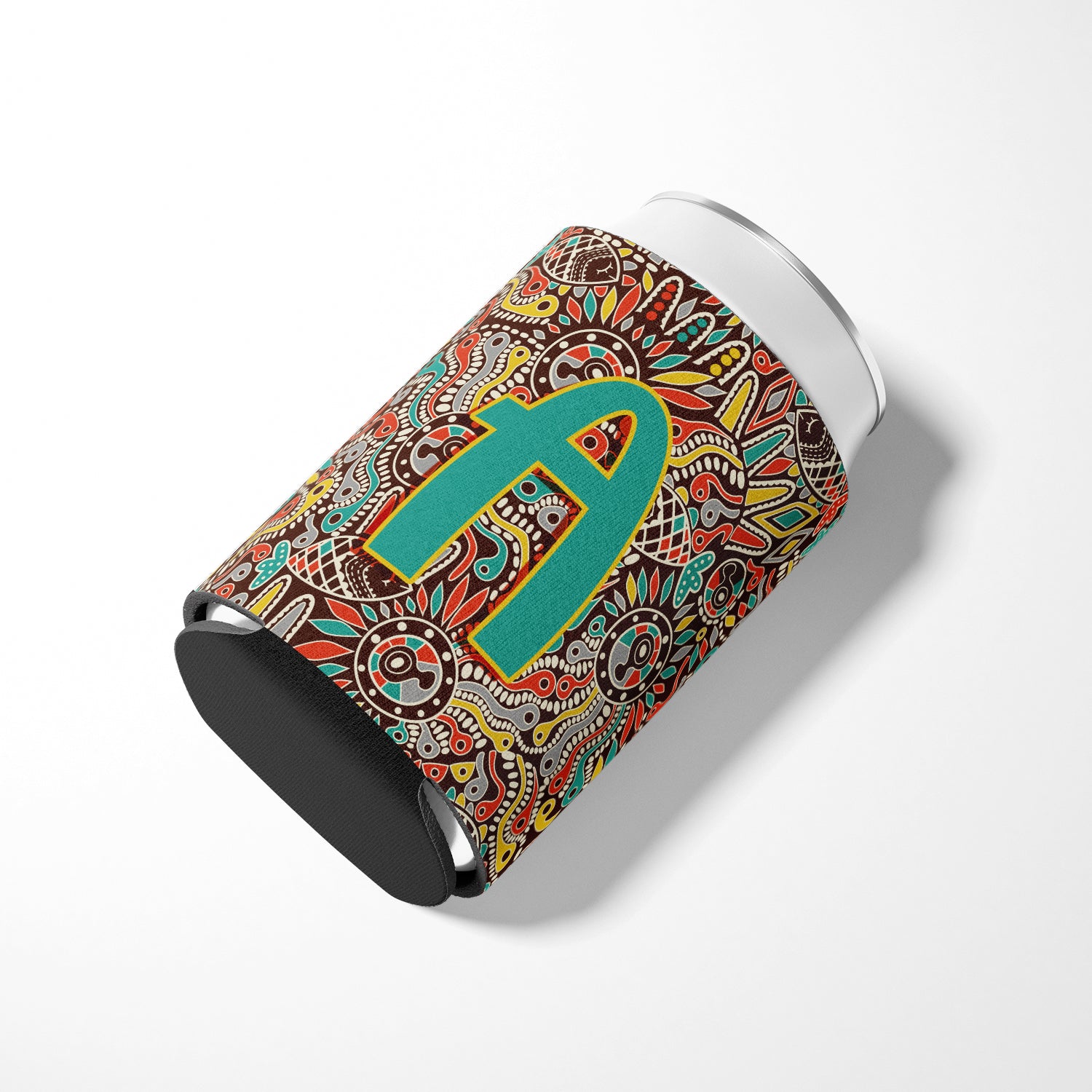 Letter A Retro Tribal Alphabet Initial Can or Bottle Hugger CJ2013-ACC.